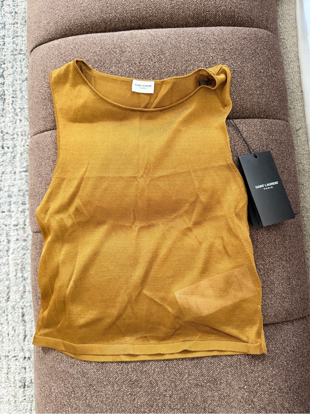 Saint Laurent NWT Mordore Fine Knit Sleeveless Top size XS